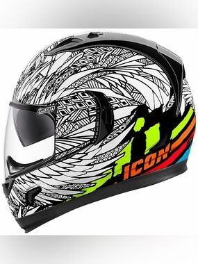 NEW Icon Alliance GT Bird Strike White Full Face Size Small